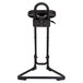 An Alera black adjustable sit/stand stool with a black seat and metal base.