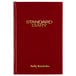 An At-A-Glance red leather daily reminder diary with gold text on the cover.