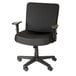 A black Alera Plus office chair with wheels and arms.