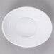 A white Elite Global Solutions melamine bowl with a swirl pattern.