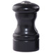 A black Chef Specialties Capstan Ebony salt shaker with a silver top.