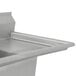 A close-up of an Advance Tabco one compartment pot sink with a right drainboard.