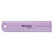 A close-up of a purple Westcott ruler with black text.