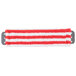 A red and white striped Unger SmartColor MicroMop pad.