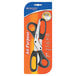 A package of 3 Westcott stainless steel scissors with black bent handles.
