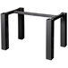 A black metal BFM Seating rectangular bar height table base with two legs.