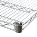 A Metro Super Erecta wire shelf with a metal clip.