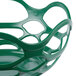 a green plastic basket with holes