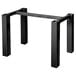 A black metal BFM Seating rectangular table base with two legs.