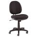 A black Alera office chair with wheels and a cushioned seat.