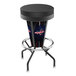 A black vinyl bar stool featuring the Washington Capitals logo and an LED-lit base suitable for indoor or outdoor use.