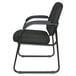 A black Alera reception arm chair with a metal frame and armrests.