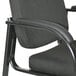 A black Alera reception arm chair with a metal frame.