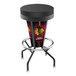 A Holland Bar Stool Chicago Blackhawks LED bar stool with a black seat and black base.