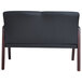 a close up of a black headboard