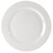 A Homer Laughlin Pristine Ameriwhite china plate with a white border.