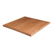 A BFM Seating wooden square table top with an Autumn Ash veneer on a white background.