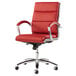 A red Alera Neratoli office chair with chrome legs.