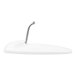 A white large wire hook with a curved metal arm attached to a flat plastic base.