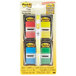 A 3M package of Post-It assorted color page flags with dispensers and bonus flag highlighter.