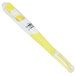 A yellow highlighter pen with a white cap.