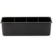 An Advance Tabco black rectangular rack insert with three compartments.