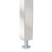 A silver rectangular metal post with a screw on top.