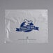 A white plastic deli saddle bag with a blue and white Fresh To Go logo.