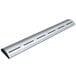 A silver metal Hatco curved infrared food warmer with black holes and LED lights.