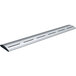 A long, curved silver metal strip with three holes.