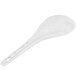 A white Thunder Group Blue Bamboo rice ladle with a speckled surface.