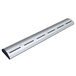 A silver metal Hatco curved infrared food warmer with a rectangular shape and holes in the metal.