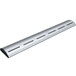 A long silver metal curved strip with three holes.