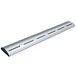 A long silver metal Hatco curved infrared food warmer with three holes.