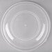 A clear plastic lid on a clear plastic bowl.