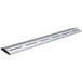 A silver metal Hatco curved strip with holes.