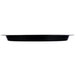 A black round Fineline plastic catering tray with a high rim.