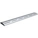 A white metal strip with three curved holes.