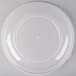 A clear plastic lid on a Fineline clear plastic catering bowl.