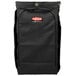 A black Rubbermaid bag with a red logo and a zipper.