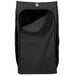 A black Rubbermaid housekeeping cart bag with a zipper.