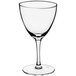 An Acopa Deco Nick and Nora martini glass with a stem on a white background.