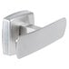 A close-up of a Bobrick stainless steel double robe hook.