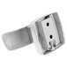 A close-up of a Bobrick stainless steel double robe hook.