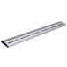 A silver metal curved strip with three holes.