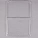 A clear plastic lid for a Cambro ingredient bin.