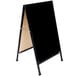 A black A-Frame sign board with a black marker board.