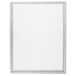 A white board with a silver frame.