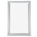 An aluminum rectangular frame with a white background.