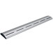 A long silver metal curved infrared food warmer rod with three holes.